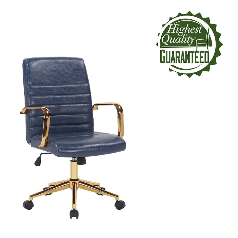 Fauteuil de bureau pivotant, en cuir PU, avec roulettes