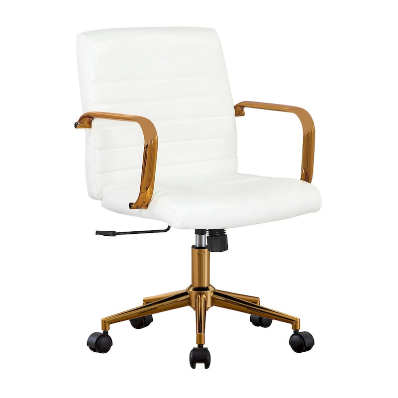 Fauteuil de bureau pivotant, en cuir PU, avec roulettes