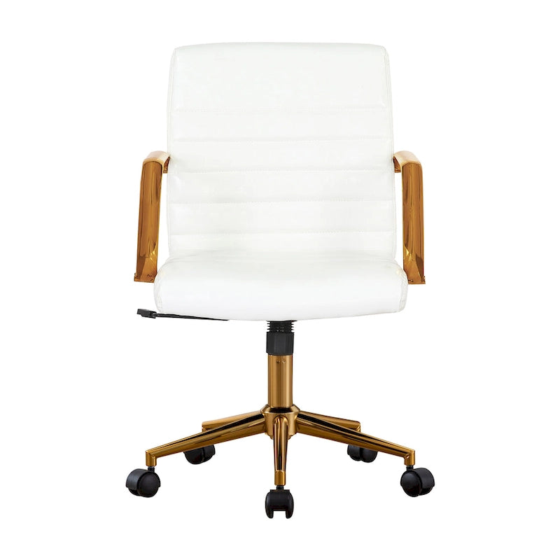 Fauteuil de bureau pivotant, en cuir PU, avec roulettes