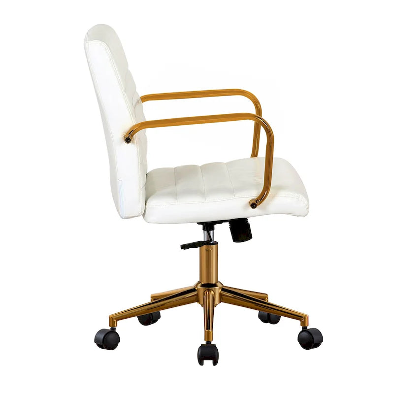 Fauteuil de bureau pivotant, en cuir PU, avec roulettes