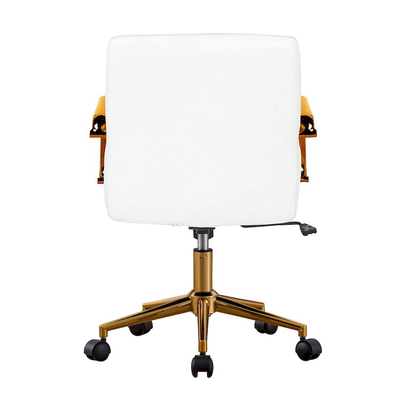 Fauteuil de bureau pivotant, en cuir PU, avec roulettes