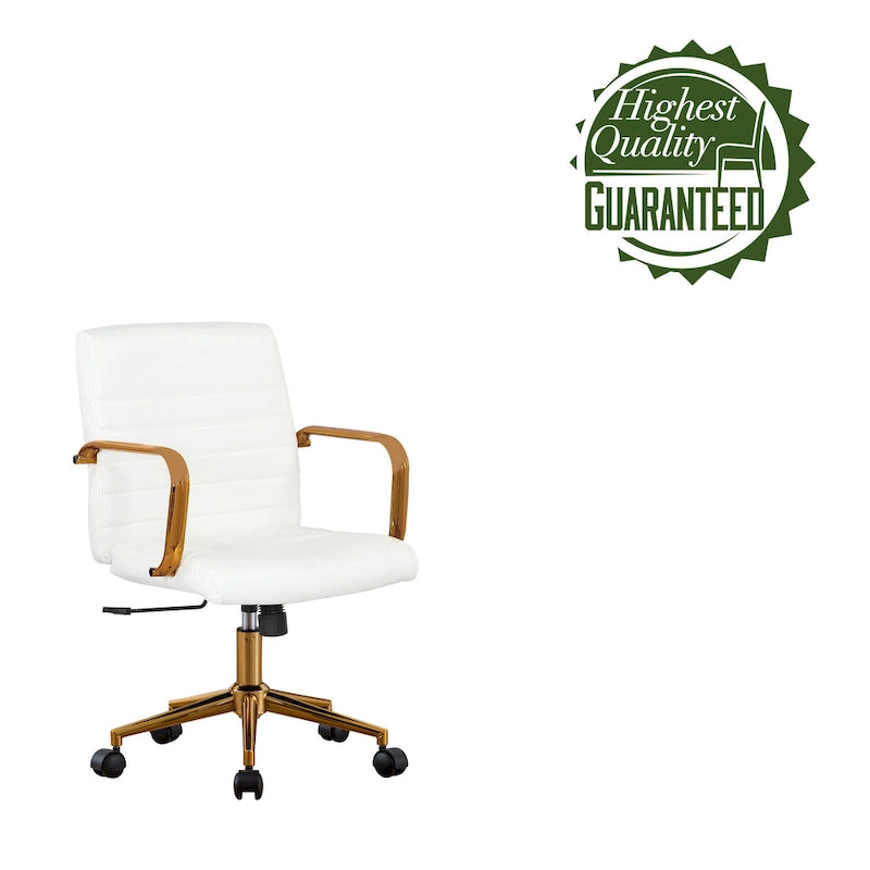 Fauteuil de bureau pivotant, en cuir PU, avec roulettes