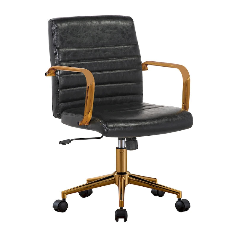 Fauteuil de bureau pivotant, en cuir PU, avec roulettes
