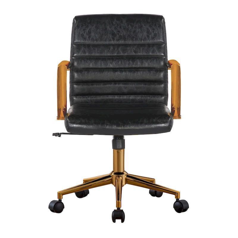 Fauteuil de bureau pivotant, en cuir PU, avec roulettes
