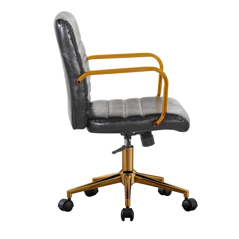 Fauteuil de bureau pivotant, en cuir PU, avec roulettes