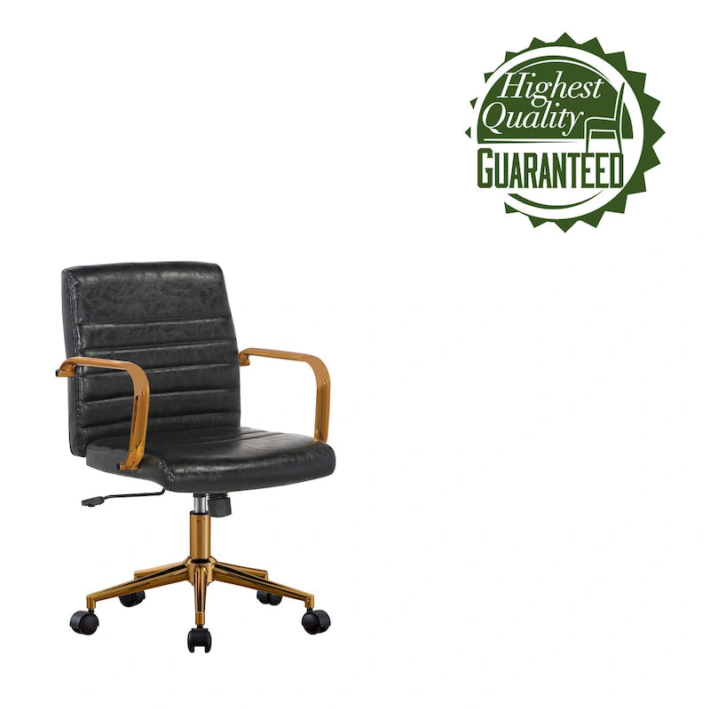 Fauteuil de bureau pivotant, en cuir PU, avec roulettes
