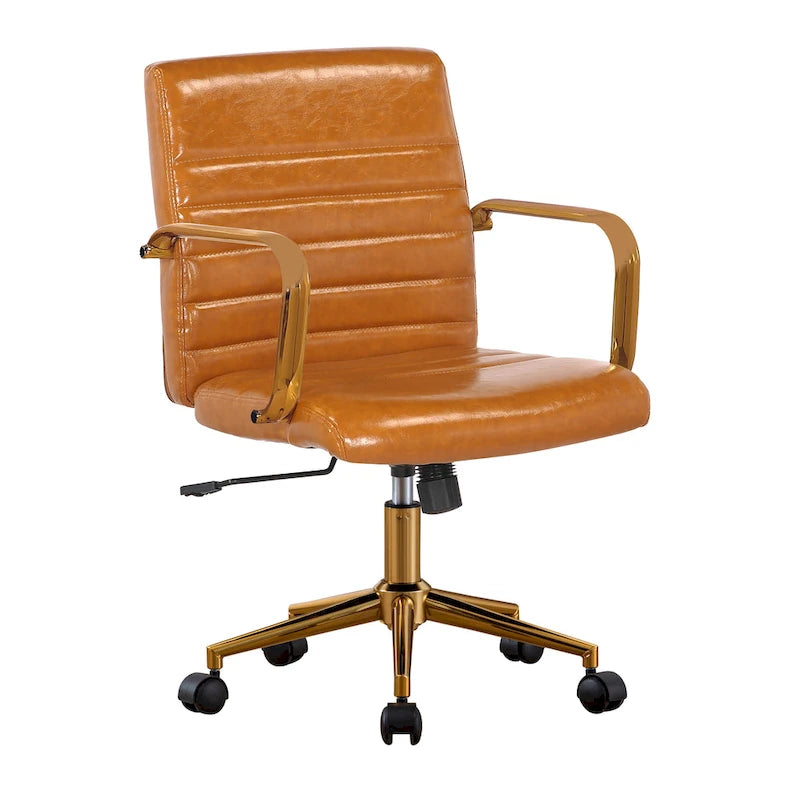 Fauteuil de bureau pivotant, en cuir PU, avec roulettes