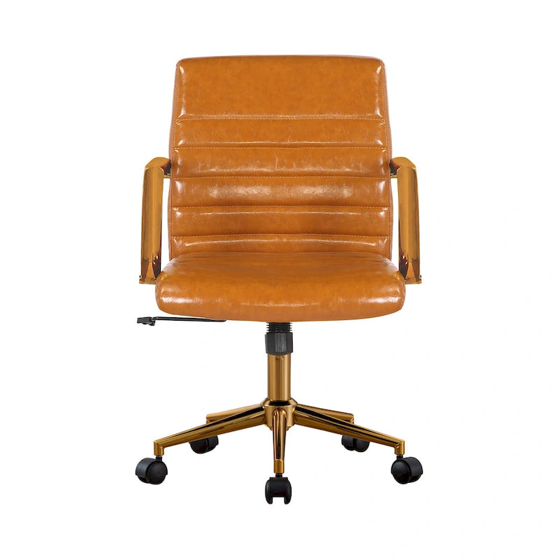 Fauteuil de bureau pivotant, en cuir PU, avec roulettes