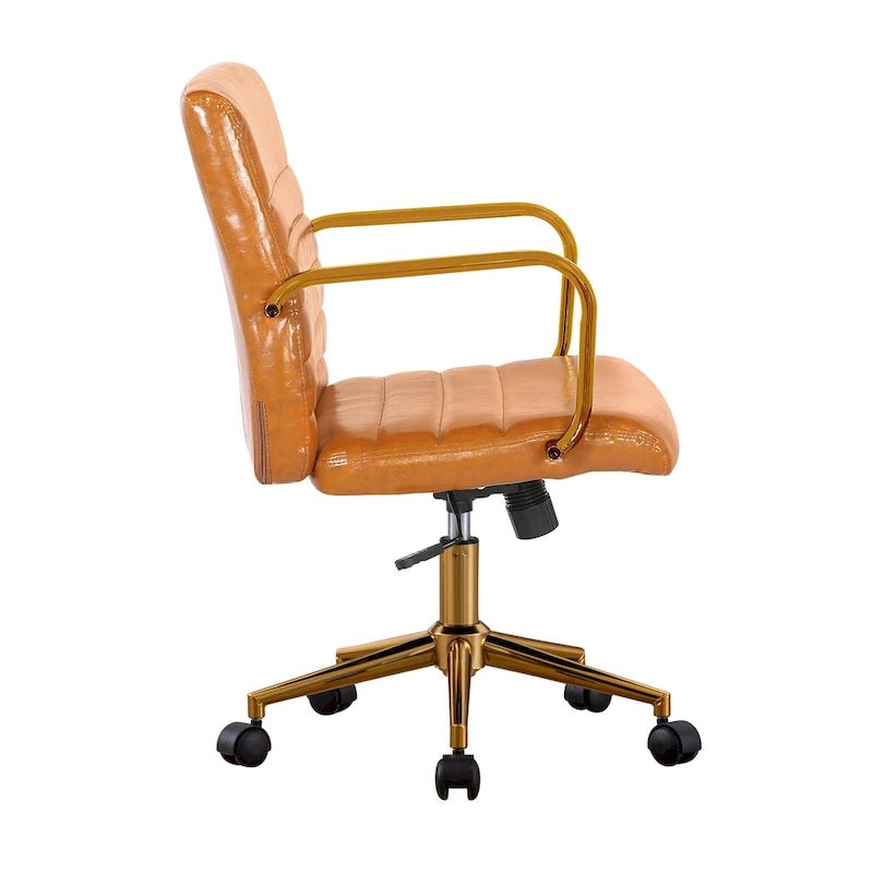 Fauteuil de bureau pivotant, en cuir PU, avec roulettes