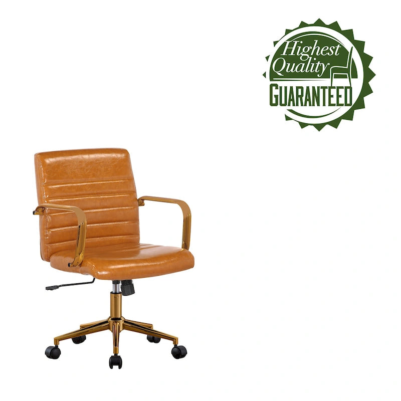 Fauteuil de bureau pivotant, en cuir PU, avec roulettes