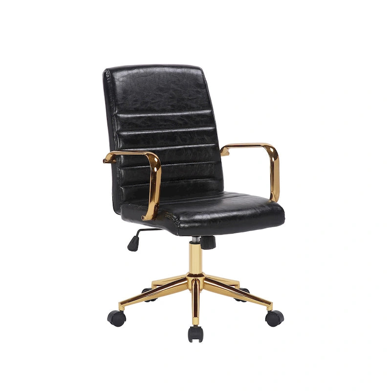 Fauteuil de bureau pivotant, en cuir PU, avec roulettes