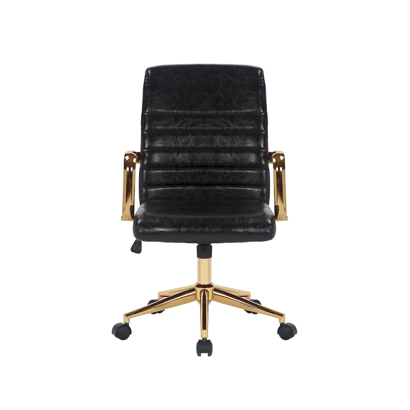 Fauteuil de bureau pivotant, en cuir PU, avec roulettes