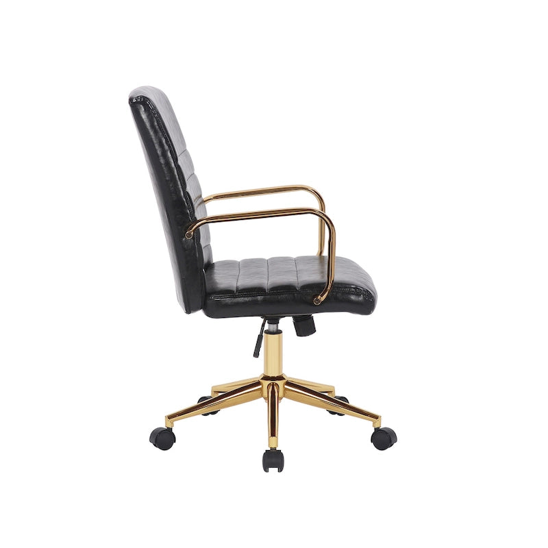 Fauteuil de bureau pivotant, en cuir PU, avec roulettes