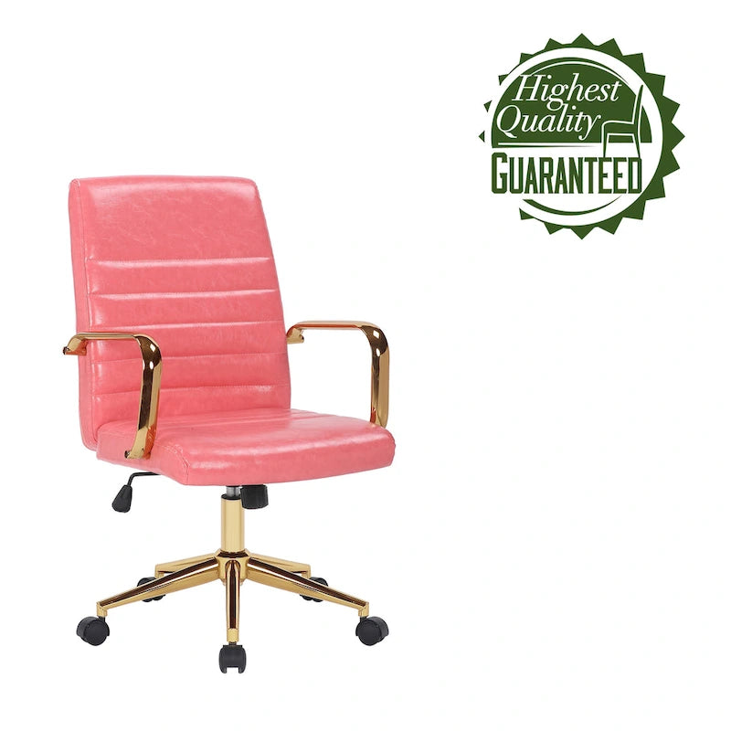Fauteuil de bureau pivotant, en cuir PU, avec roulettes