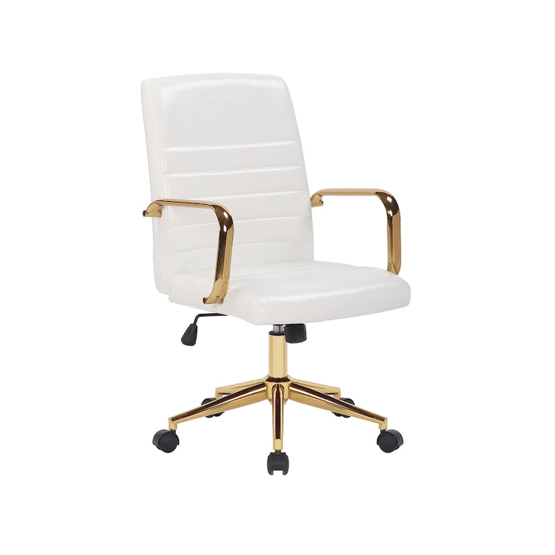 Fauteuil de bureau pivotant, en cuir PU, avec roulettes