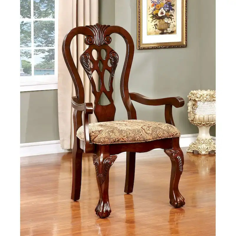 Chaise de salle à manger en tissu marron cerise