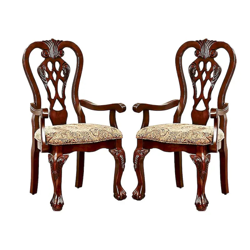 Chaise de salle à manger en tissu marron cerise