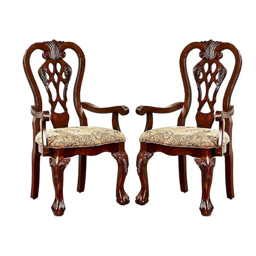 Chaise de salle à manger en tissu marron cerise