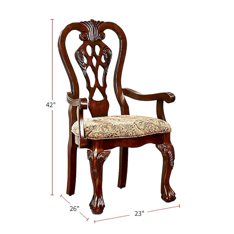 Chaise de salle à manger en tissu marron cerise