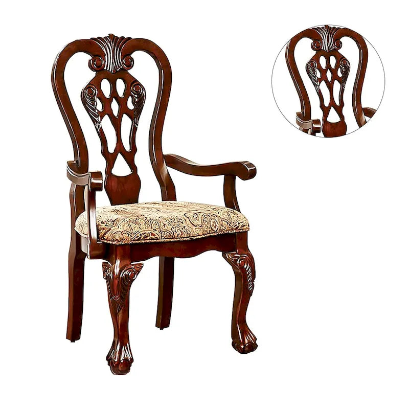 Chaise de salle à manger en tissu marron cerise