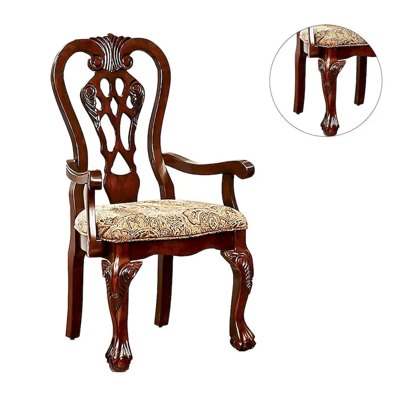 Chaise de salle à manger en tissu marron cerise