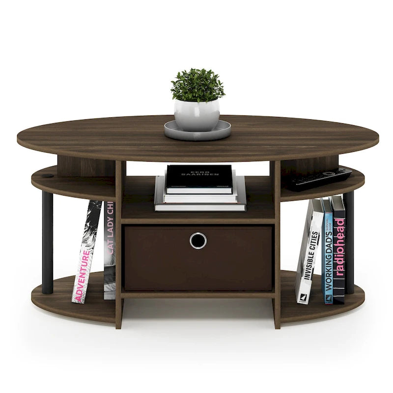 Table basse ovale au design simple