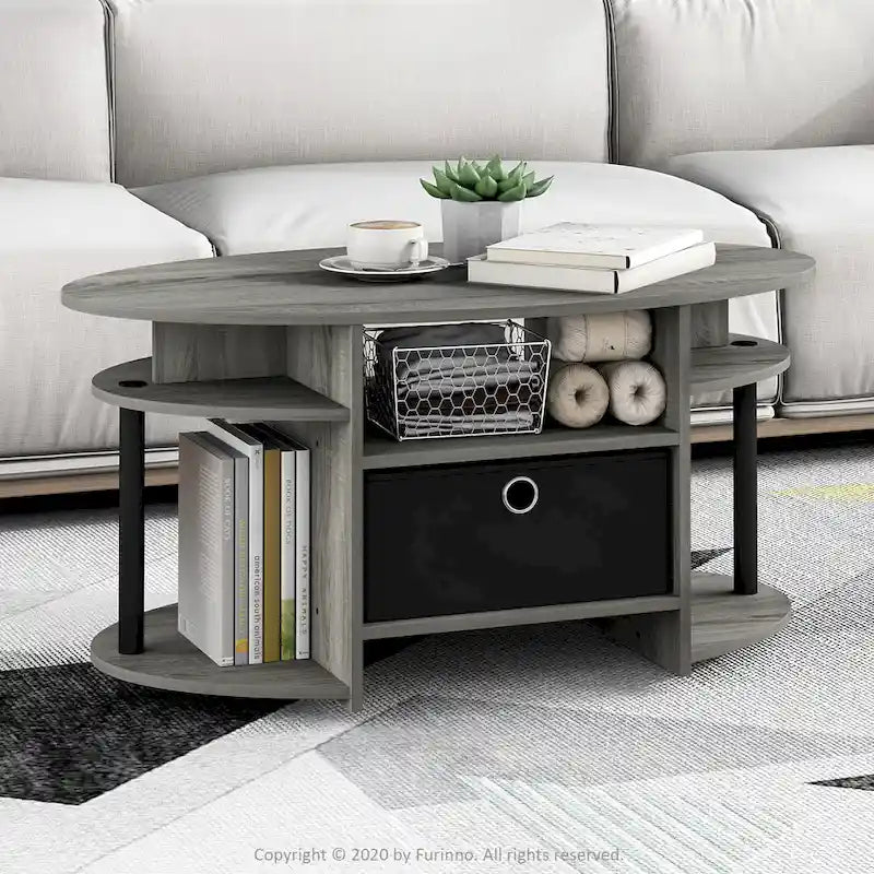 Table basse ovale au design simple