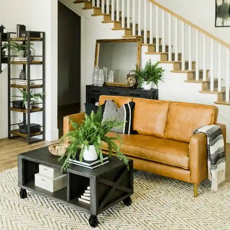 Canapé Minimaliste en Cuir Naturel de Luxe