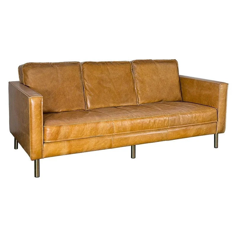 Canapé Minimaliste en Cuir Naturel de Luxe