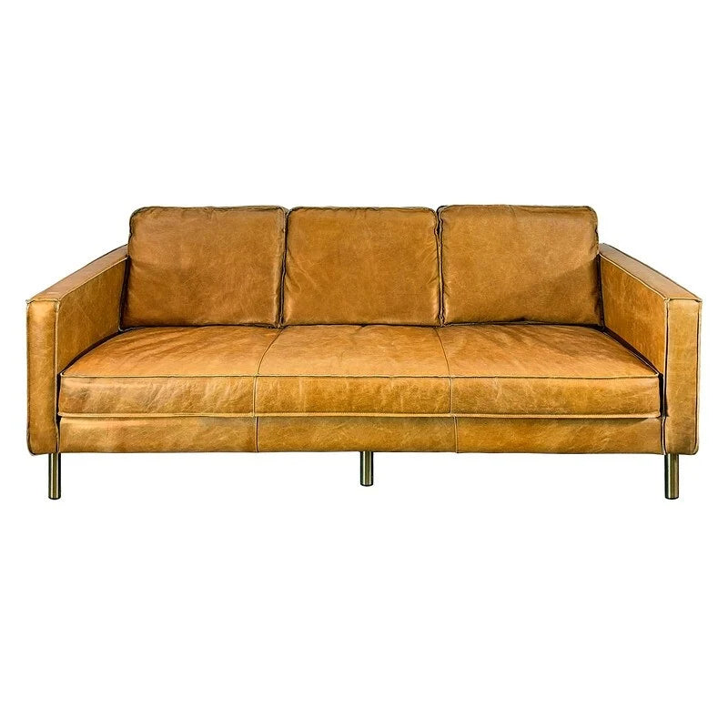 Canapé Minimaliste en Cuir Naturel de Luxe