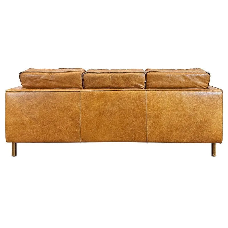Canapé Minimaliste en Cuir Naturel de Luxe