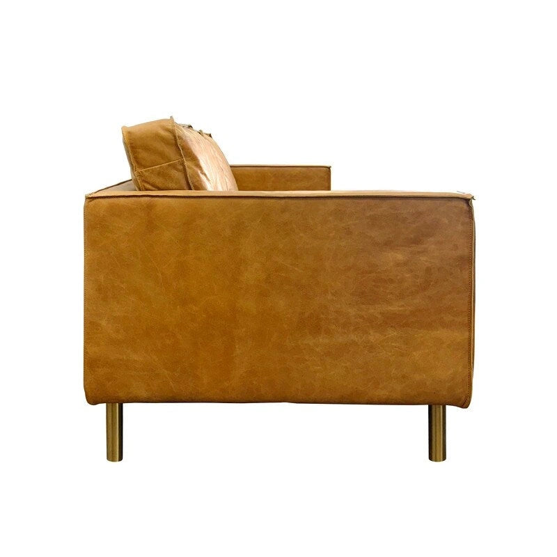 Canapé Minimaliste en Cuir Naturel de Luxe