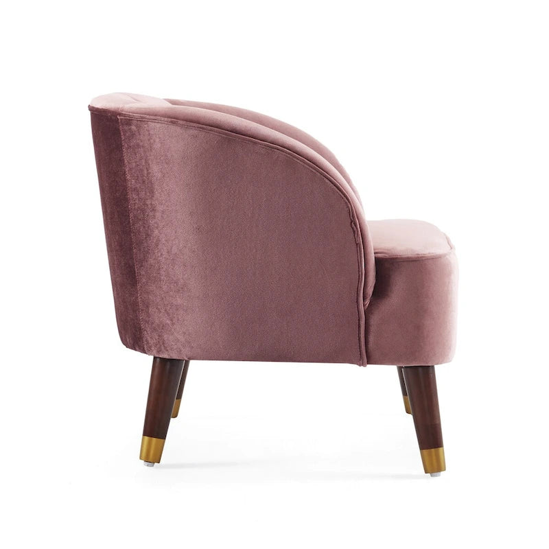 Fauteuil d'appoint rembourré avec pieds en bois