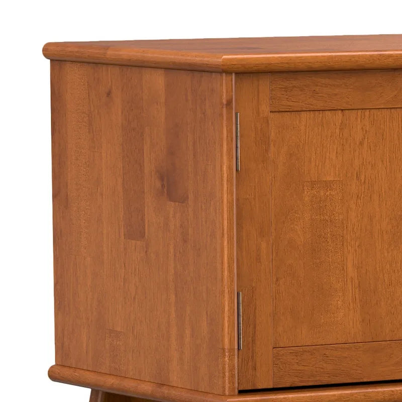 Meuble TV moderne en bois massif, brun teck