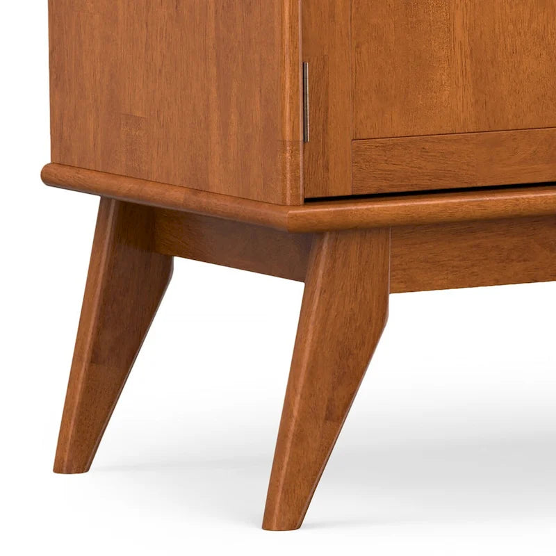 Meuble TV moderne en bois massif, brun teck